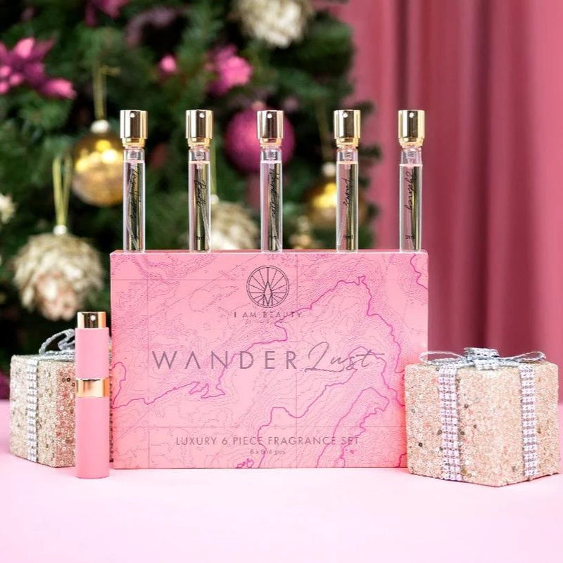 Wanderlust: Luxury 6-Piece Designer Inspired Fragrance Gift Set with Holder